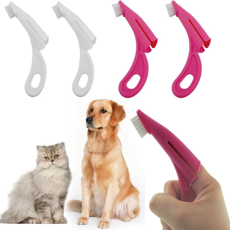 Cepillo de Dientes para Mascotas Tipo Dedo Elimina Mal Aliento, Sarro. Herramienta de Limpieza Dental para Perros y Gatos en 2 Colores