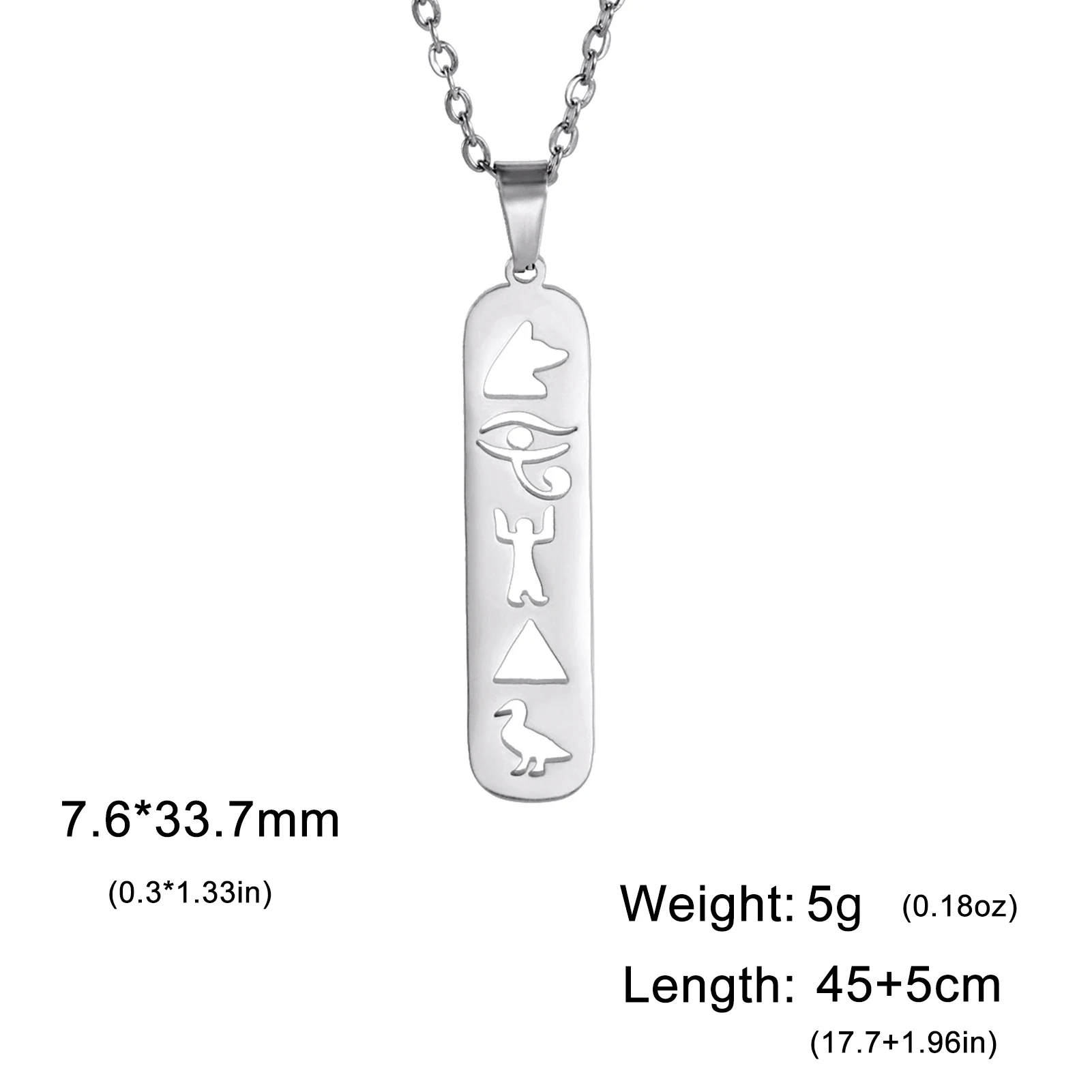 Title 1, Modieuze rechthoekige hanger ketting met afgero...