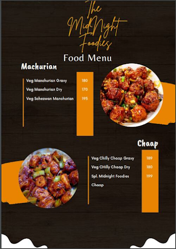 The Midnight Foodies menu 