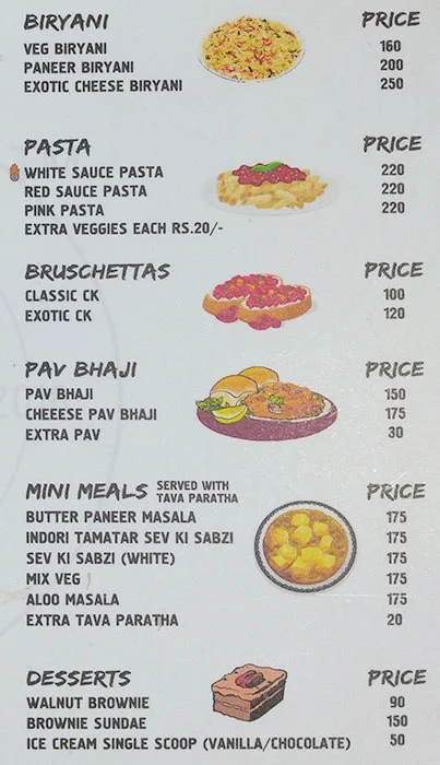 Chai Kaapi menu 