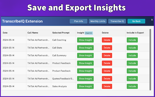 TranscribeIQ - AI Sales Insights for Gong