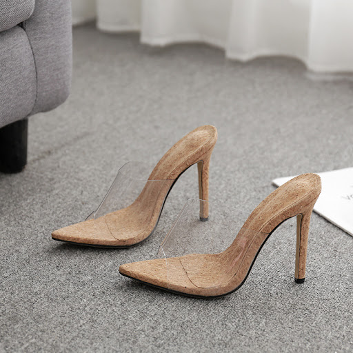 Title 1, Fish Mouth Stiletto Transparent High-Heeled San...