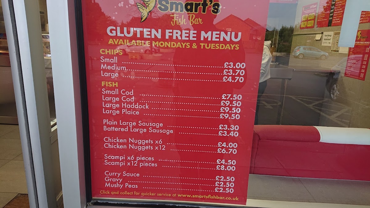 Smarts Fish Bar gluten-free menu