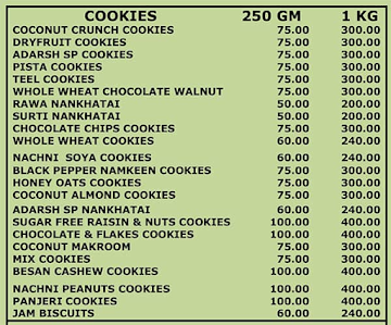 Adarsh Bakers Point menu 