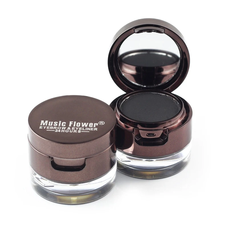 Music Flower Brown Black Gel Eyeliner Eyebrow Powder, precise definition for eyes and brows, long lasting wear, easy app