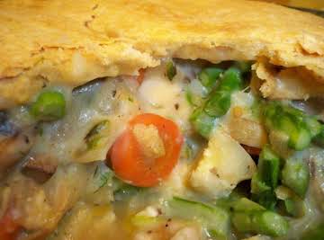 Chicken Pot Pie with Mushrooms and Asparagus