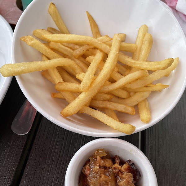 French fries and bacon jam