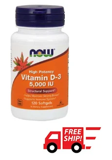 NOW, Vitamin D-3 5,000IU | SỨC KHỎE XƯƠNG RĂNG, 5,000IU D-3 Hỗ Trợ Hấp Thu Canxi Tốt Hơn (120 Viên nang mềm) Nowfoods