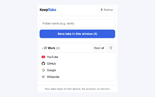 KeepTabs screenshot 1