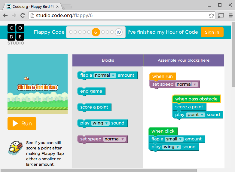 Scratch Coding – Flappy Bird – Building Block Studio