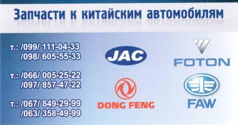 Автокитай (Запчасти для китайских авто Faw, Jac, Foton, Dong Feng)