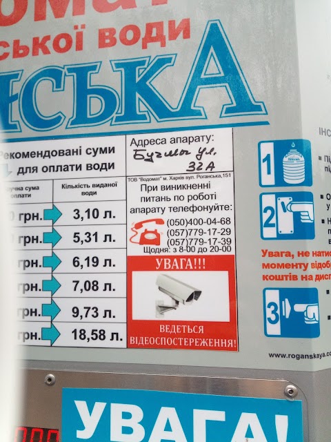 Автомат по продаже воды "Роганская"