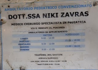 Ambulatorio pediatrico Dott.sa Niki Zavras