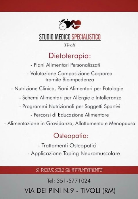 Studio polispecialistico Tivoli - Dietista/Dietoterapia