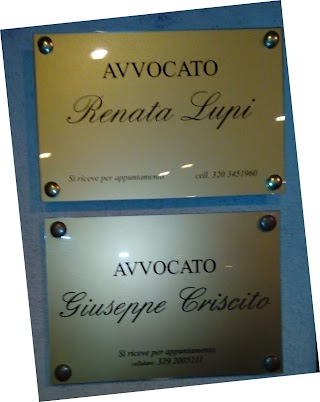 avvocati Giusepe Criscito e Renata LUPI