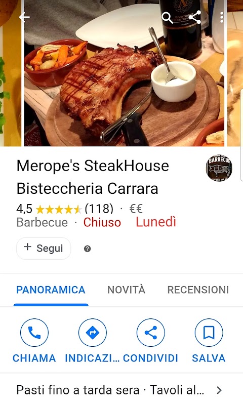 Merope's SteakHouse Bisteccheria Carrara