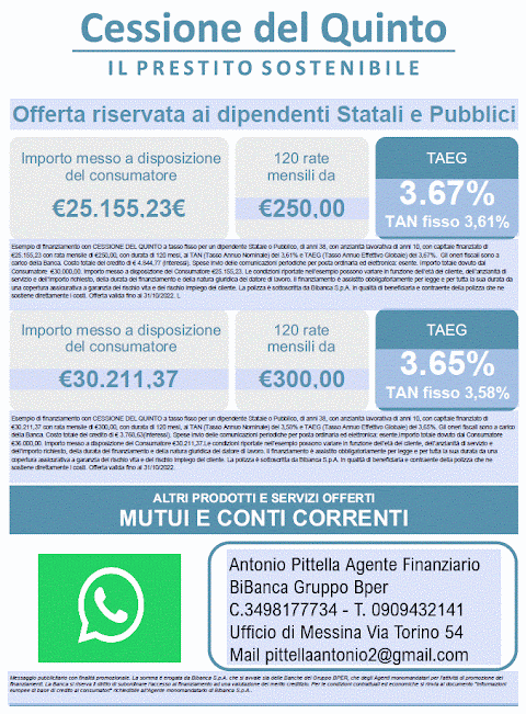 Antonio Pittella Finanziamenti Messina Agente BiBanca BPER