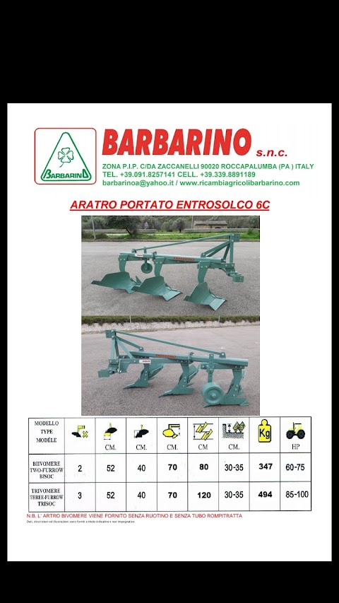 BARBARINO S.N.C. di BARBARINO ANDREA G.& C. www.ricambiagricolibarbarino.com