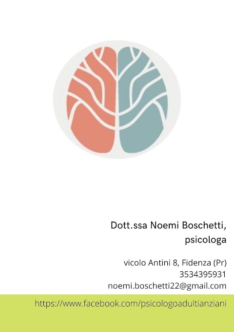 Dott.ssa Noemi Boschetti- Sportello di Psicologia dell'Adulto e dell'Anziano