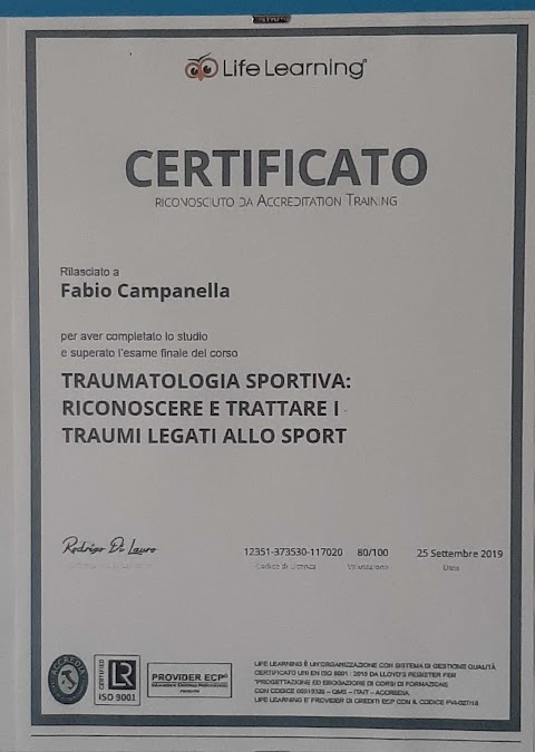 Studio Prof.Fabio Campanella®️ MassoterapistaTecnico Sportivo