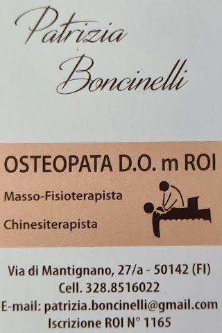 Patrizia Boncinelli Osteopata D.O. m ROI Chinesiterapista