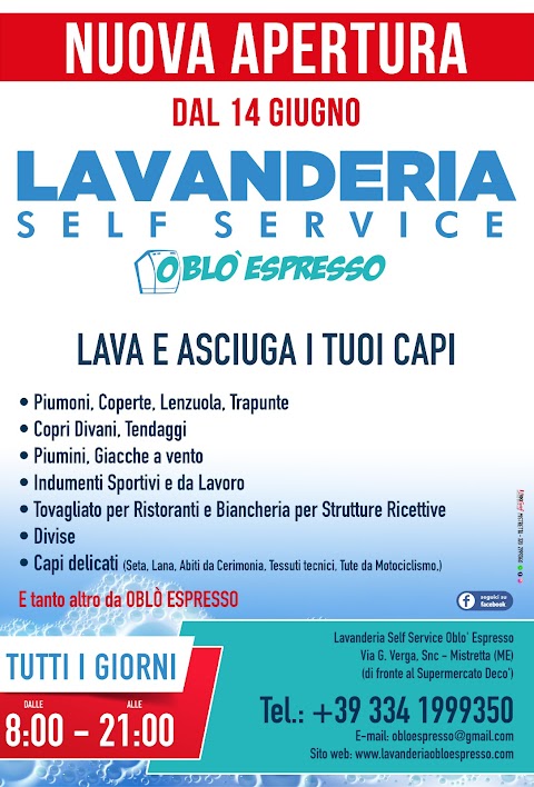 Lavanderia Self Service Oblò Espresso