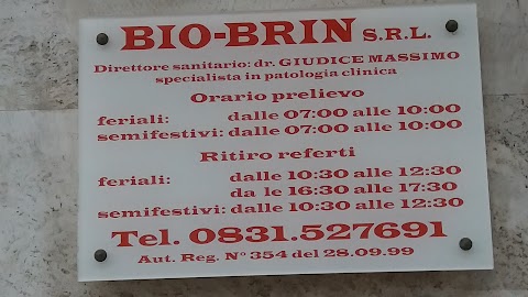 Bio Brin srl - Laboratorio di analisi cliniche microbiologiche e radioimmunologiche, Struttura in regime di Accreditamento Istituzionale e Convenzione con ASL Locale