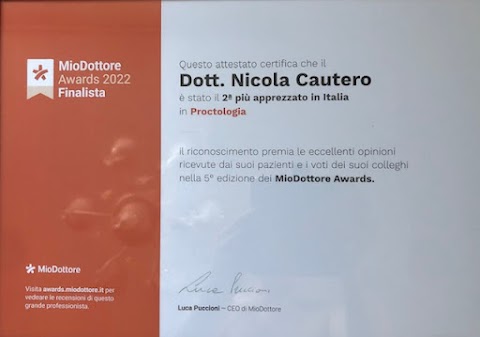 Dott. Nicola Cautero Proctologo, Chirurgo, Chirurgo Generale