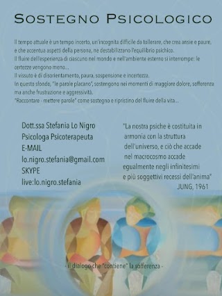 Dott.ssa Stefania Lo Nigro - Psicologa Psicoterapeuta