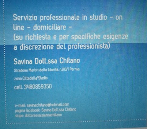 Studio di Psicologia e Psicoterapia Dott.ssa Savina Chitano