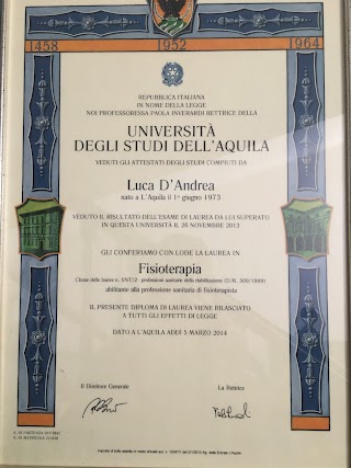 Dott. Luca D’Andrea Fisioterapista-Osteopata