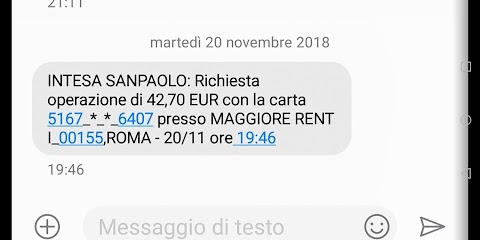 Noleggio Auto e Furgoni Maggiore AmicoBlu - Roma Fiumicino