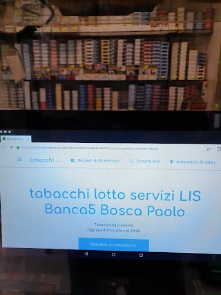 tabacchi lotto servizi LIS Banca5 Bosca Paolo