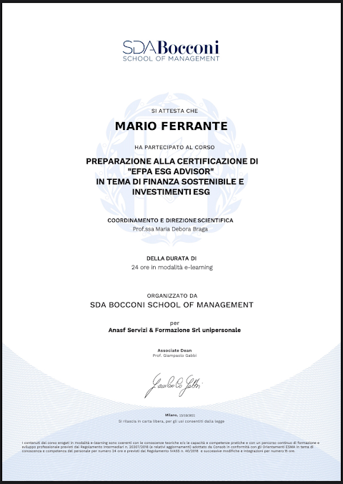 Mario Ferrante Consulente Finanziario Azimut Sgr spa