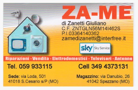 Za.Me di Zanetti Fabio - Riparazioni e Vendita Elettrodomestici, Televisori e Antenne