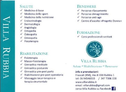 Villa Rubbia Studio Medico Frascati - Fisioterapia - Centro di Dimagrimento