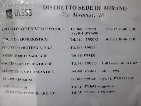 REGIONE DEL VENETO - ULSS3 - Dolo-Mirano