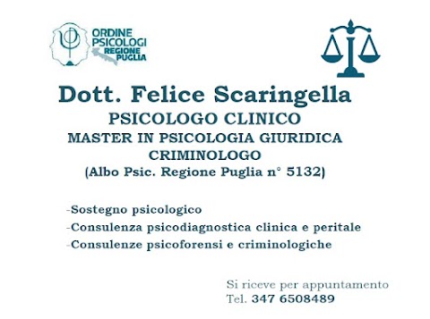 Studio di Psicologia clinica, giuridica e Criminologia Dott. Felice Scaringella