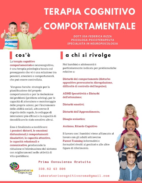 Laboratorio Cognitivo Roma Mazzini|Dott.ssa Rizza|Test Cognitivi Roma|Terapia Cognitivo Comportamentale|Logopedia