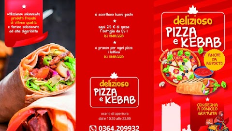 Delizioso kebab pizza