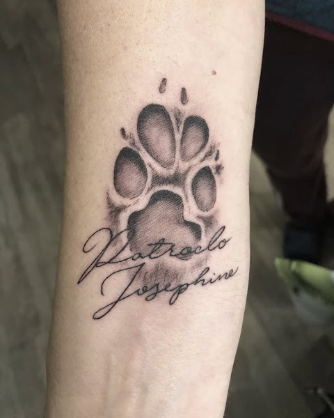 Hungry dog tattoo