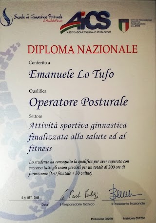 Dott. Emanuele Lo Tufo : Chinesiologo Posturologo Massaggiatore del benessere