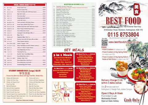 BEST FOOD Chinese And Thai Takeaway
