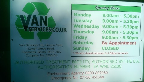 Van Services Ltd Vehicle Scrap Yard Salvage & Recycling
