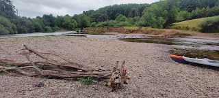 Shingle bank at low water