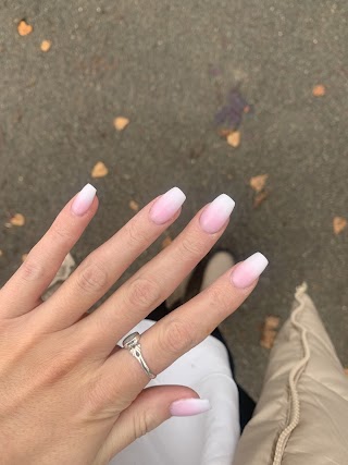 Pink & White Nails