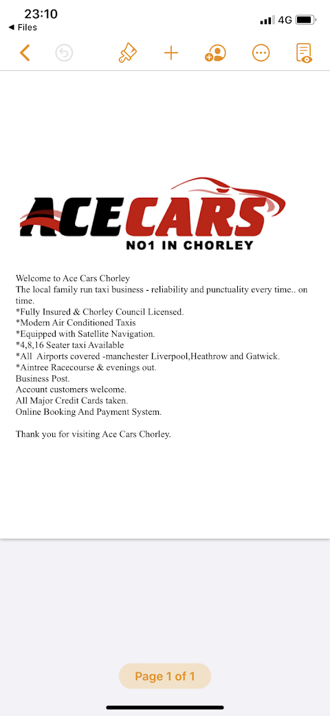 ACE Cars Chorley - 24/7 Taxis & Airport Transfers ♿️