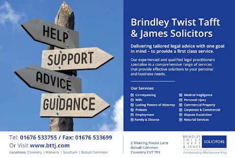 Brindley Twist Tafft & James Solicitors, Balsall Common