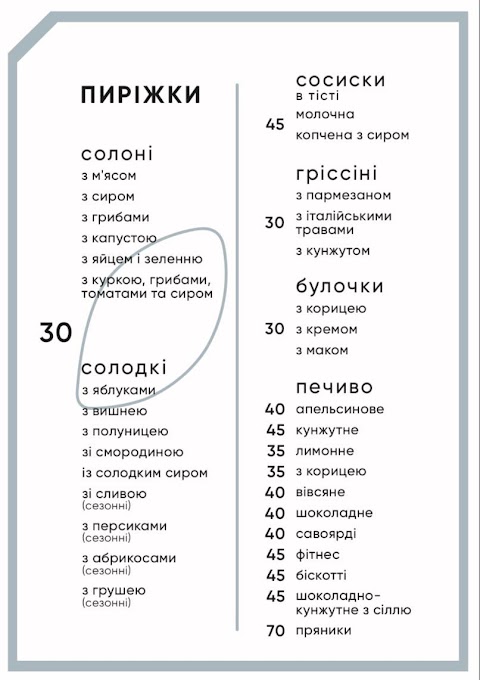 Куточок споживача пиріжків та кави Ірпінь