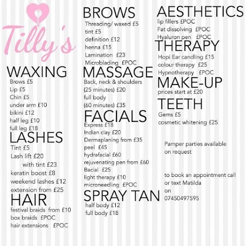 Tilly's beauty and Wellbeing